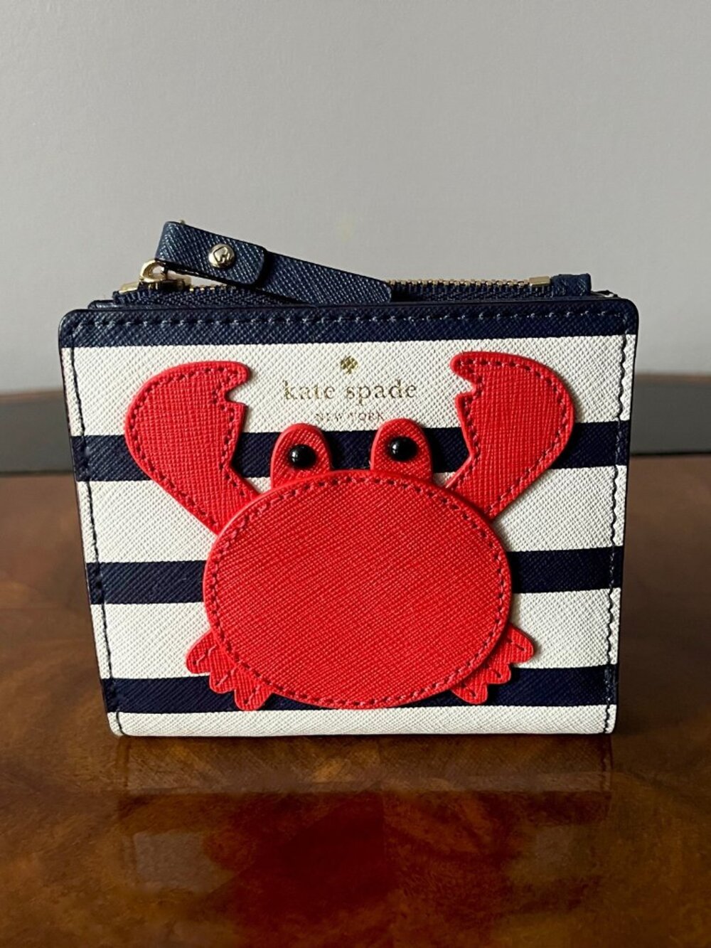 Kate Spade Shore Thing Crab Adalyn Wallet Stripes